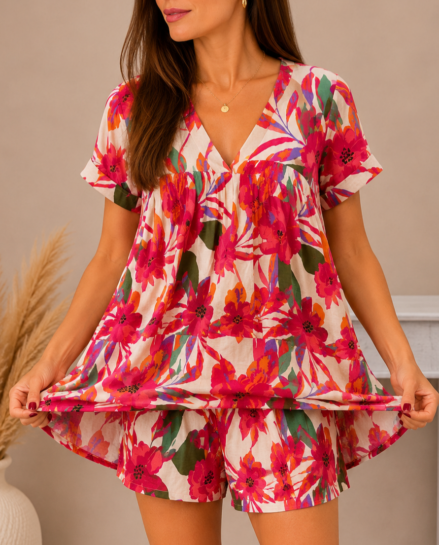 Robe-short LÉANA – Fuchsia