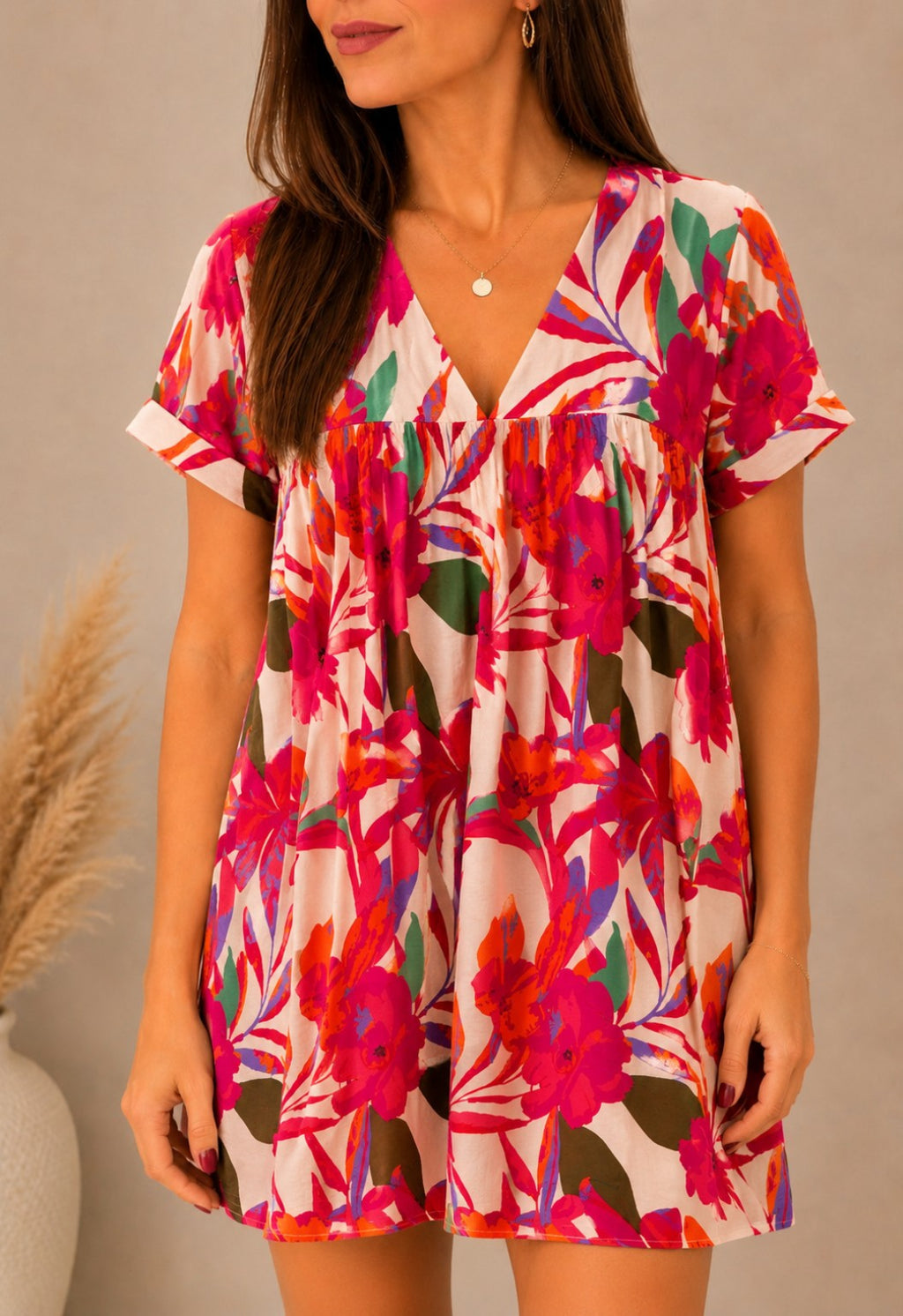 Robe-short LÉANA – Fuchsia