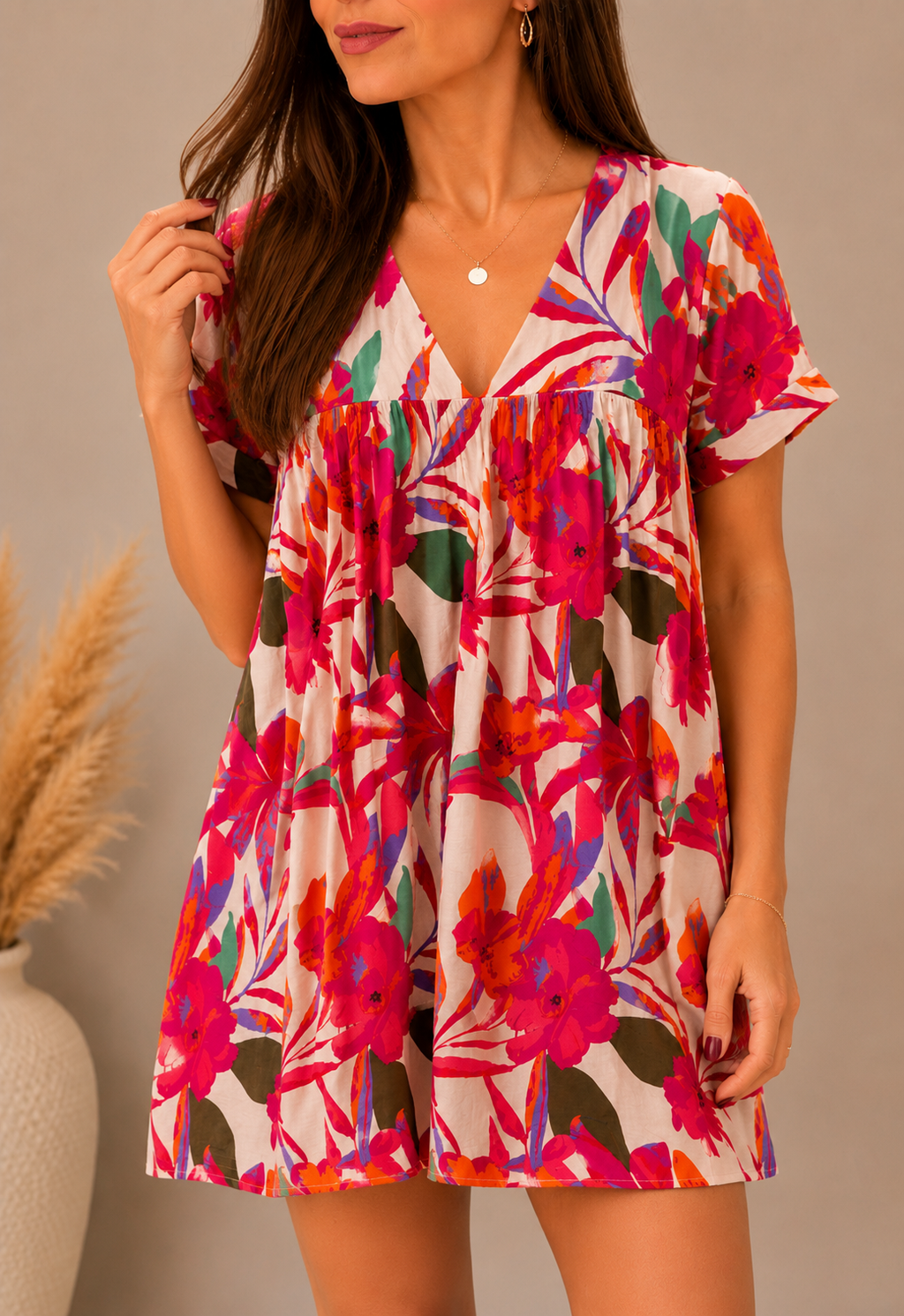 Robe-short LÉANA – Fuchsia