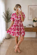 Robe Fleurie Col V